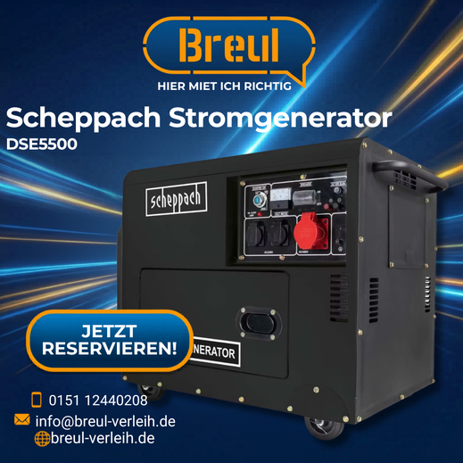 Scheppach Stromgenerator DSE5500 bei Breul-Verleih