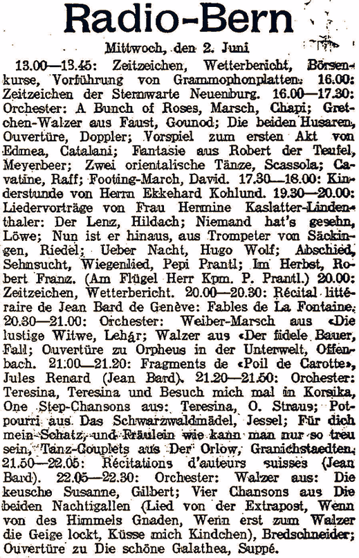 Der Bund – 02. Juni 1926