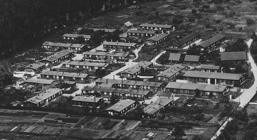 Foto vom Mühlwiesenlager von 1954 (neun Jahre nach Befreiung der Zwangsarbeiter), Quelle: Stadtarchiv Nürtingen, Nr. 1700A