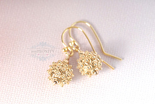 Kugel Ohrringe aus vergoldetem Sterlingsilber, inischer schmuck, kurze ohrringe, mypeonity