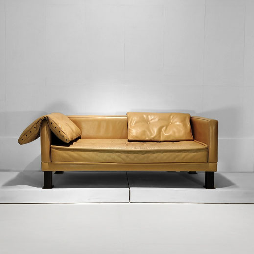 Chirstian Duc  Sofa / Canapé Model "Orwell", Synthèse Series  Metal, Latex Foam, Leather  CMB Edition  France, 1983 - PN.Modern pnmodern