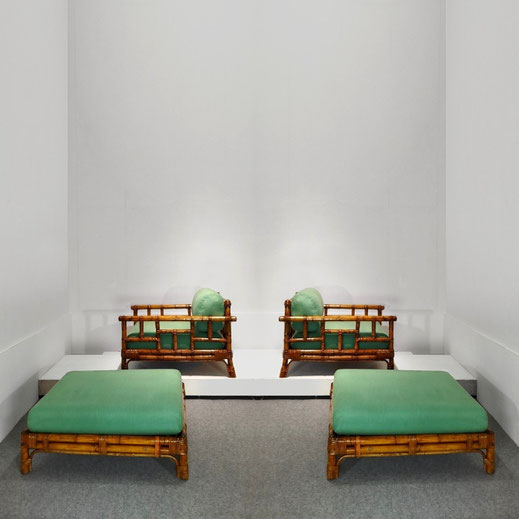 Vivai del Sud Set of Chairs and Ottoman From The Ming Series, Designed by Colin Marrow, Roma, Italy 1974 - PN.Modern pnmodern.com