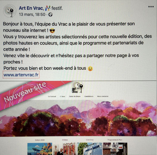 Infos sur la participation de l'artiste peintre Arasu, Sandrine Sueur, à l'évènement artistique Art en Vrac à Salies de Béarn.