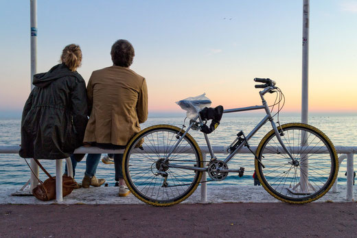 two people looking at the horizon