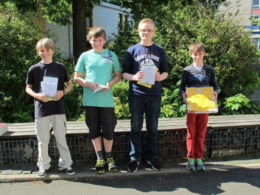 v.l. Eric Hotho (6a), Jakob Kontze (5a), Niklas Lissner (8d), Maximilian Blum (6e)