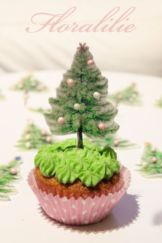 Weihnachtsbaum-Cupcakes | Floralilie Sugar Art