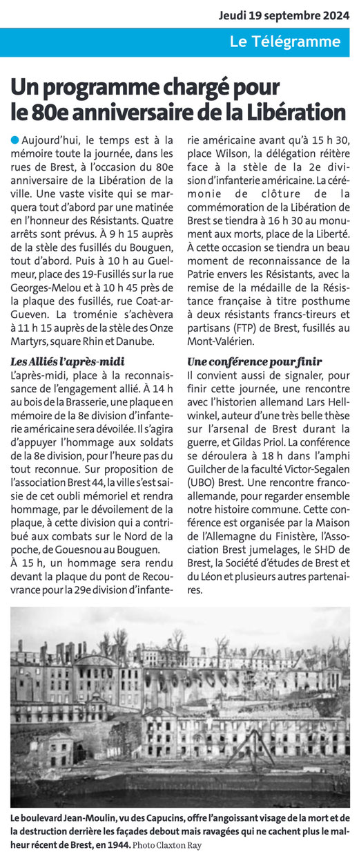 Le Télégramme, 19 septembre 2024