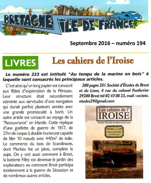 Bretagne - Île de France n° 194, septembre 2016