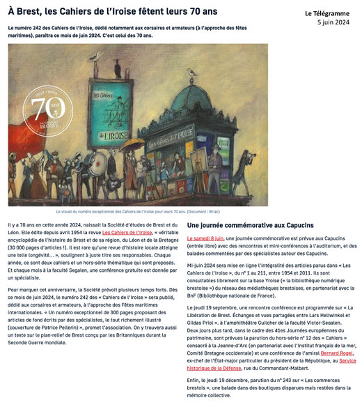 Le Télégramme, 5 juin 2024