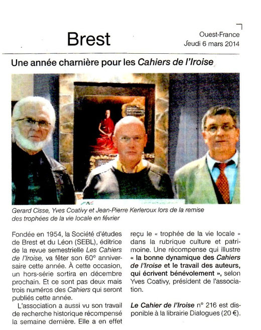 Ouest France, 6 mars 2014