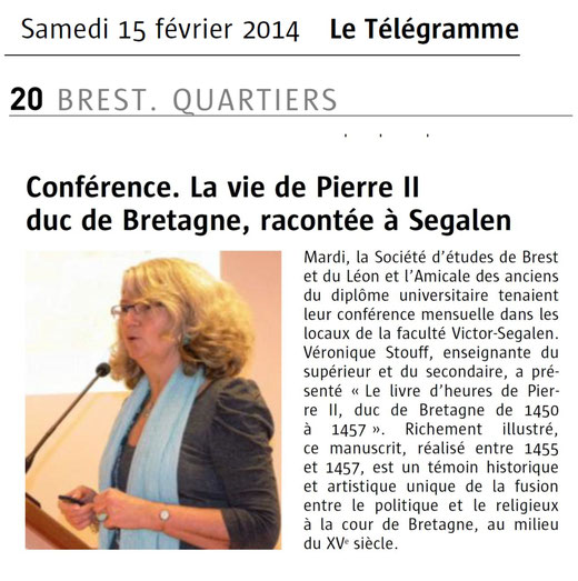 Le Télégramme, 15 février 2014