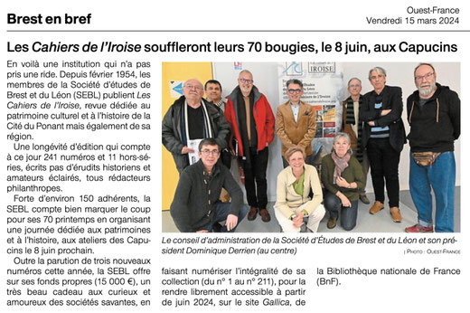 Ouest-France, 15 mars 2024