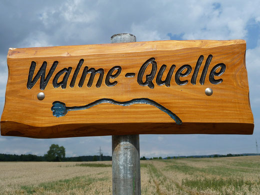 Neues Schild "Walmequelle"