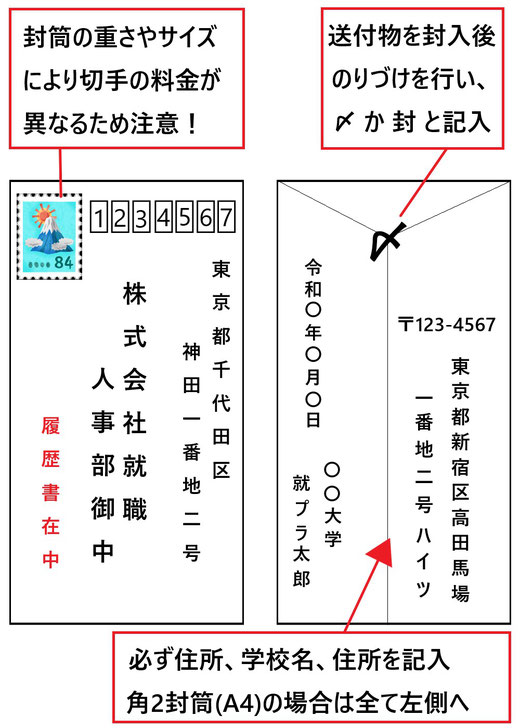 履歴 書 封筒 新卒