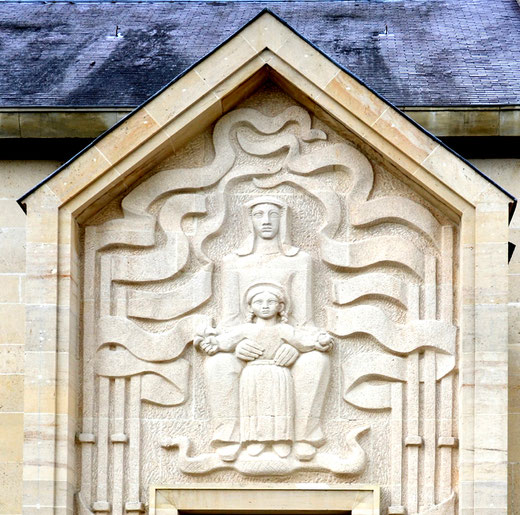 Sainte Anne et Marie sculptées par Louis Leygue- Eglise d'Oresmaux