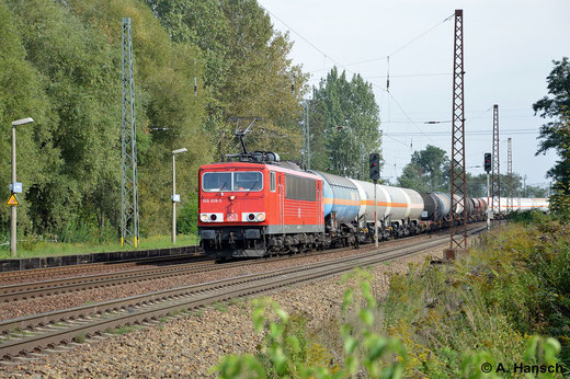 Am 18. September 2014 sichtete ich die Maschine in Leipzig-Thekla. Inzwischen trägt sie die rechteckigen Hochleistungspuffer