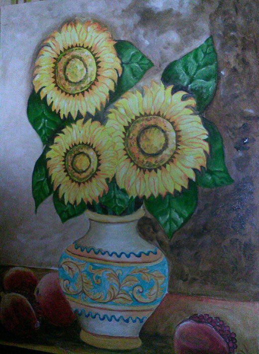 Cirincione Liliana (Italia) - Girasoli - olio su tela 50 x 70