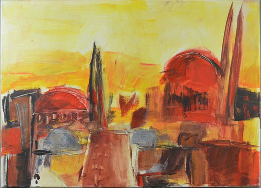 Olivier Steffens - Istanbul - olio su tela - 70 x 50