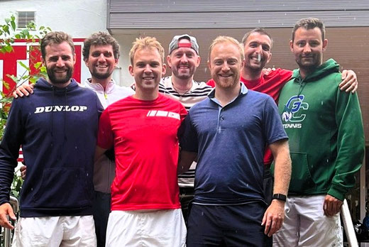 V. l. n. r.: Yannic Köhne, Chris Ohanka, Alex Schubert, Manuel Gils, Michael Larem, Rafael Berghaus, Andreas Ainalides. Es fehlen: Jan Lukas Kern, Benjamin Blass, Tobias Arnold.