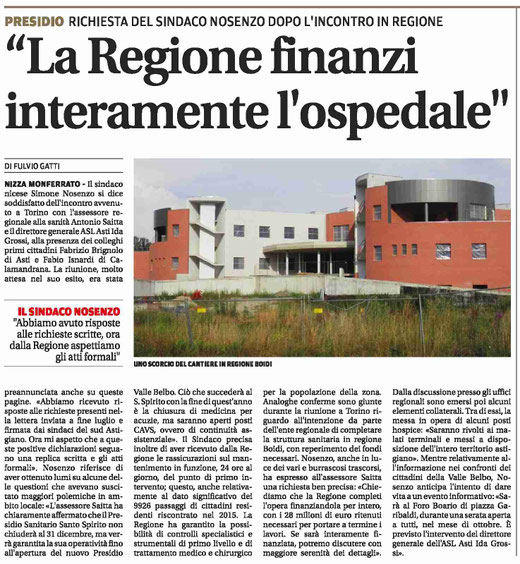 La Nuova Provincia del 27 settembre 2016