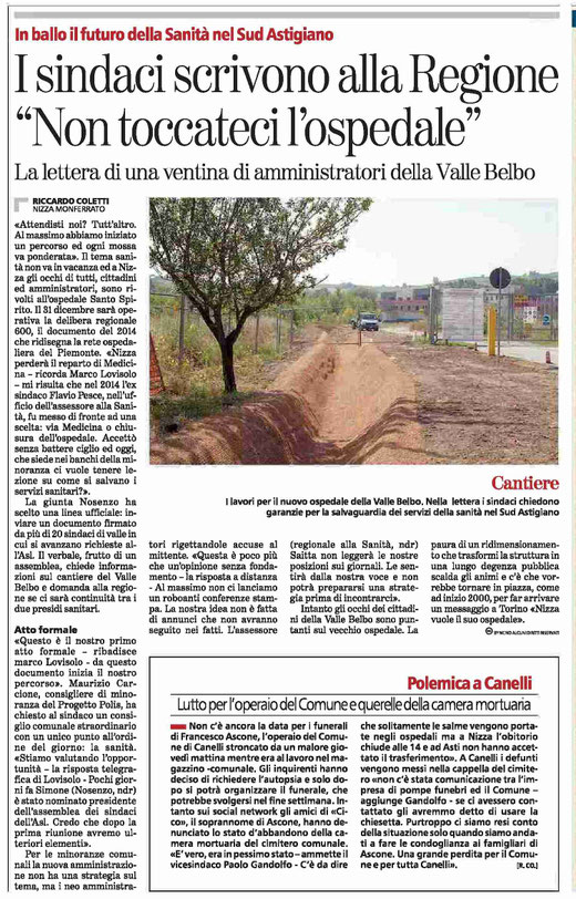 Articolo La Stampa 3-08-2016