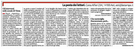 Articolo La Stampa del 19 luglio 2016