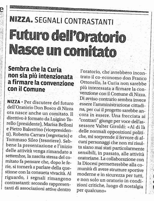 Articolo La Nuova Provincia del 06-08-2013