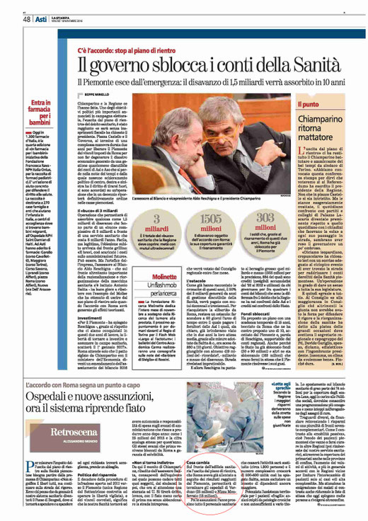Articolo La Stampa del 17 novembre 2016