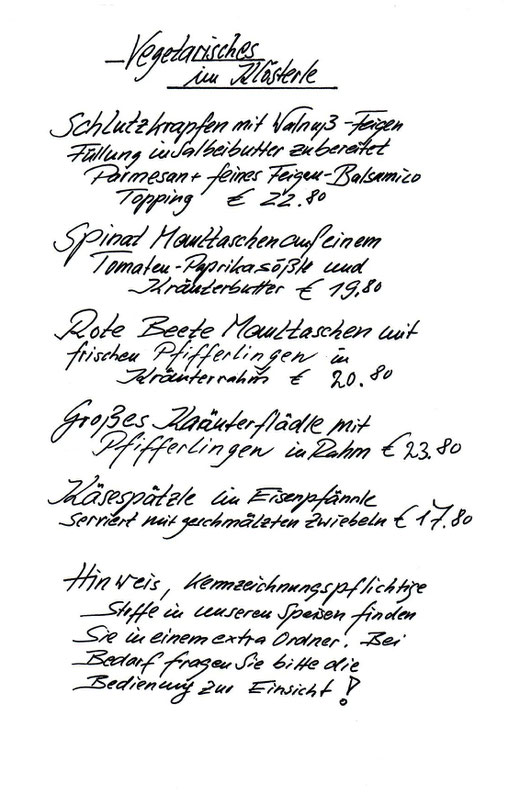 Vegetarisches im Klösterle