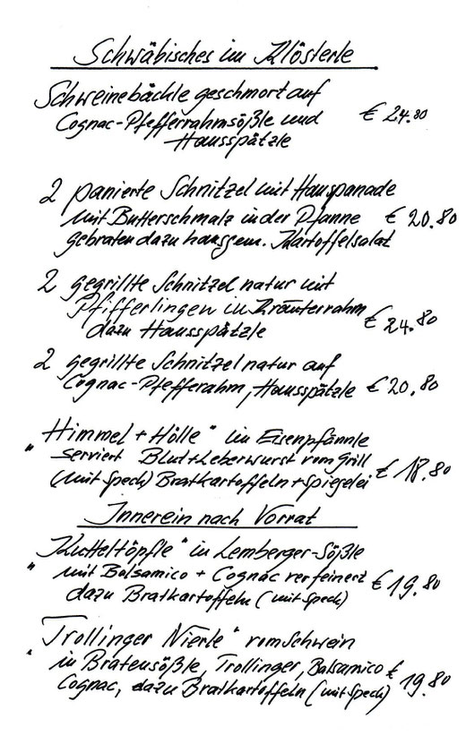 Schwäbisches im Klösterle