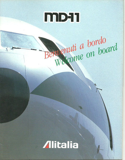 Titelblatt eines MD-11-Pamphlets der Alitalia/Privatsammlung/Courtesy:Alitalia