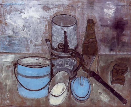 Paolo Gennaioli,"La napoletana" 1997 olio su faesite 40x50. 