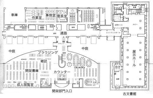 金沢市立玉川図書館を見る案内する人