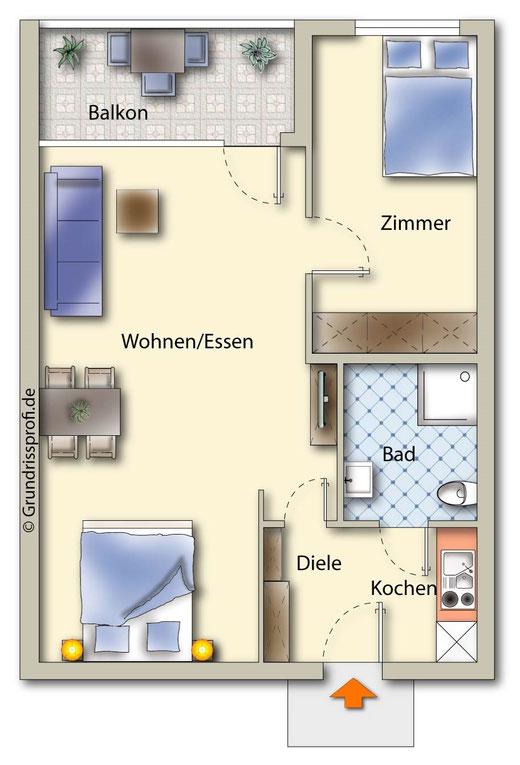 Grundriss des See-Appartement 1