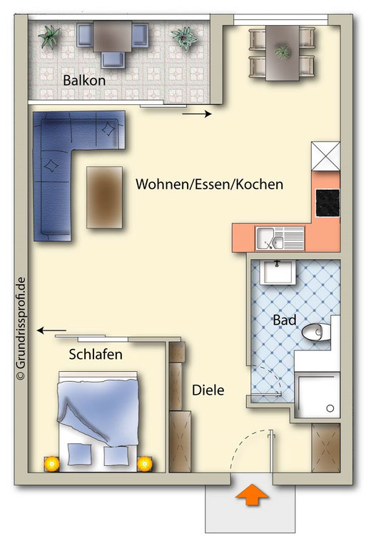 Grundriss des See-Appartement 2