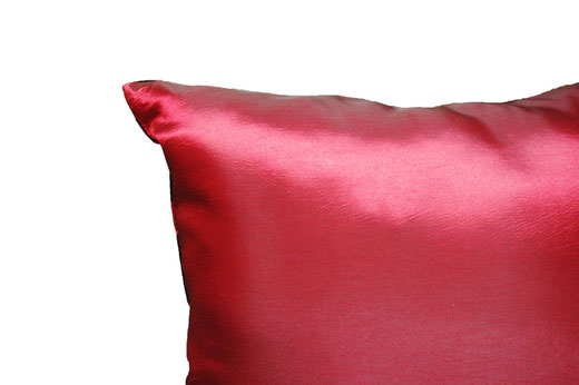 タイシルク クッションカバー 　チェッカーデザイン　ワインレッド 【Checker Design , Wine Red】 45×45cm 対応の商品写真07
