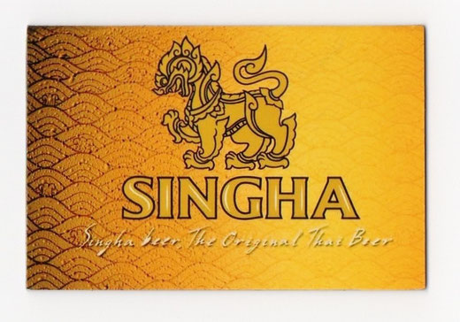 シンハー ビール マグネット type B（ゴールド×横タイプ） 1枚　【タイ雑貨 Thailand SHINGHA Beer Magnet】の商品画像01