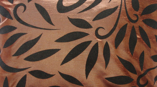 タイシルク クッションカバー 　バンコク リーフ デザイン  ブラウン   【Bangkok Leaf Design , Brown】 45×45cm 対応 02