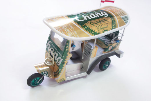 ハンドメイド　トゥクトゥク （TUK TUK） チャーンビール(ビアチャン)　Chang Beer の商品写真01 [タイ雑貨 アジアン雑貨 タイ旅行おみやげ]