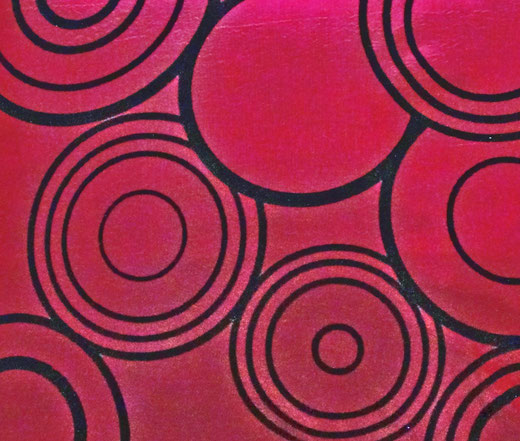 タイシルク クッションカバー 　リングデザイン　ワインレッド 【Ring Design , Wine Red】 45×45cm 対応の商品写真02
