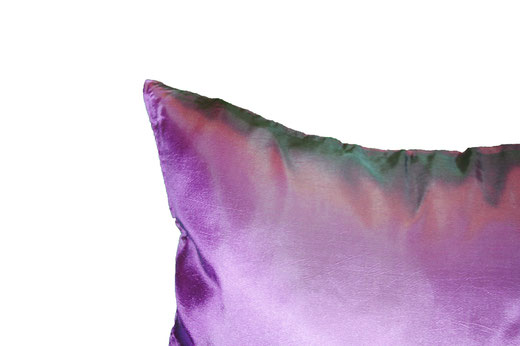 タイシルク クッションカバー 　リーフ デザイン　パープル 【Leaf Design , Purple】 45×45cm 対応の商品画像04