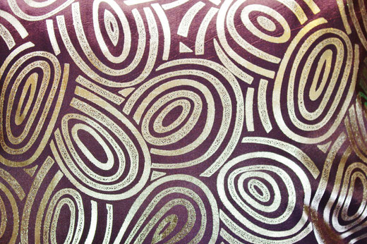 タイシルク クッションカバー 　ゴールドリング デザイン　ワインレッド 【Gold Ring Design , Wine Red】 45×45cm 対応の商品画像02
