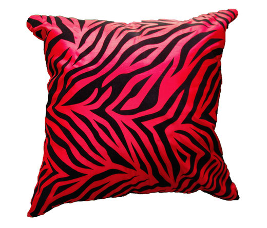 タイシルク クッションカバー 　ゼブラ デザイン　レッド 【Zebra Design , Red】 45×45cm 対応の商品画像01