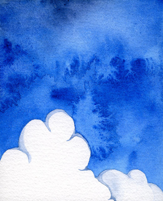 水彩画「Summer cloud」