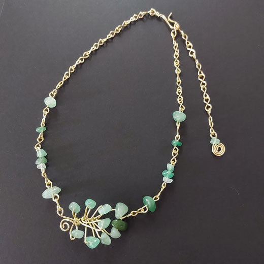 Collier aventurine or fait main l' Arche de Jessica