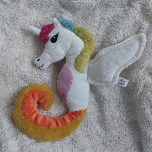 Doudou licorne pégase arc en ciel fait main l' Arche de Jessica
