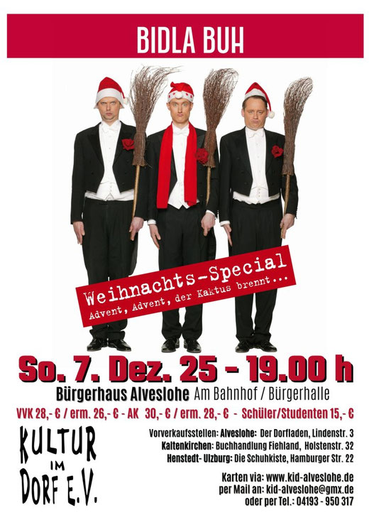 Das Kultur im Dorf Programm 2025 Zusatzveranstaltung BIDLA BUH Weihnachtsspecial
