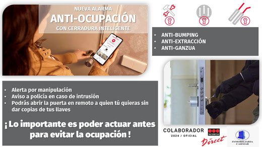 Alarma anti-ocupación con cerradura inteligente - Inmobiliaria Carmar en Candelaria