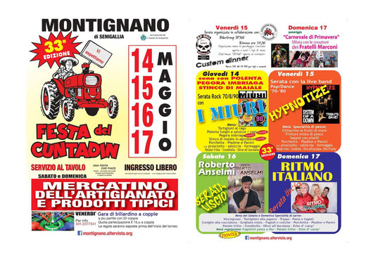 16 e 17 Maggio Festa del Cuntadin a Montignano di Senigallia (AN)