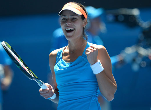 Kann ihr Glück kaum fassen - Ana Ivanovic wirft die große Favoritin Serena Williams aus dem Turnier. (Bild: http://www.leparisien.fr/images/2014/01/19/3508221_MEL2339--429847-01-02.jpg)